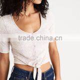 MGOO Top Quality Scoop Neck Blank Front Button Tops Sexy Women Fitness Ribbed Knitted Tank Top thumbnail-2