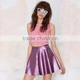 MGOO Popular OEM Services Women Shiny Purple Up Skirt For Cheerleader A LIne Mini Pleated Skirts 15144B336 thumbnail-4
