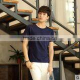 Summer Men Round Collar Short Sleeve T-shirt Pure Color Coat Summer Wear thumbnail-2