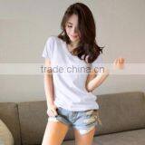 Pure Cotton Short Sleeve T-shirt Female Leisure Joker Contracted and Relaxed thumbnail-2