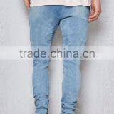 Drop Skinny Indigo Blue Biker Denim Joggers thumbnail-4