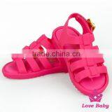 Children Summer Plain Dark Pink Soft Silicone Gladiator Little Girl Flattie Snadals Shoes thumbnail-1