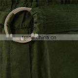 Green Twill Cargo Pants Womens Cropped Trousers With Belt and Buckle thumbnail-5