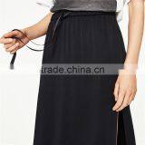 2017 OEM Spring Side Slit Fringed Hem Long Skirts for Girls thumbnail-4