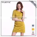 Customizable Slim Waist O Neck Women Stylish Dress