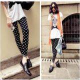 Hot sale black and white polka dots tights milk silk strech peg