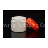 Round 50ml plastic bottle Small Cosmetic Jars with orange cap For Lotions