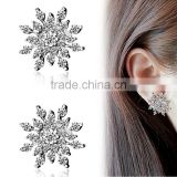 Womens Crystal Rhinestone Snowflake Ear Studs Earrings Gift Jewelry