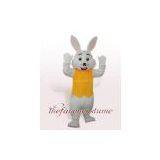 Fur White Rabbit Mascot Costume Christmas Party Dress
