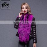 Custom high quality winter warm quilted shiny down jacket for women with fur
