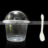 Disposable Plastic Cup Spoon With Lid 300ml Belt Jelly Pudding Yogurt Tea Cup thumbnail-4
