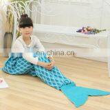 New arrival sky blue kid's sleep bag warm children mermaid tail blanket