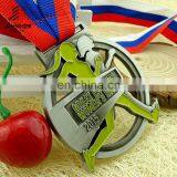Zinc Alloy Die Cut Hollow Bronze Running Metal Custom Sports Medal With Hanger