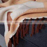 RAWHOUSE Geometric Pattern Knitted 100% Cotton Tassel Throw Blanket With Tassel Use for Sofa thumbnail-7