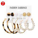 6pcs/set Women Earrings Boutique Exaggerated Matte Stud Earrings GIRL Female Color Earings Creative Jewelry thumbnail-2