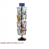 Fashion Modern Customized Point of Sale Trade Show Floor Wire Literature Display Rack Stand thumbnail-4