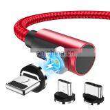 3 In 1 Usb Cable Magnetic Micro Usb Fast Charging Nylon 1M 2020 New Product Cable Original Factory Wholesale Data Line Cable