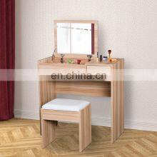 Dressing Table With Flip-Up Mirror And Stool