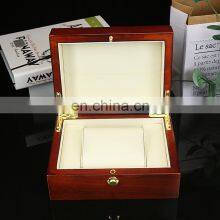 Wholesale Wooden Watch Box Custom Red Jewelry Watch Packaging Box Wood thumbnail-2
