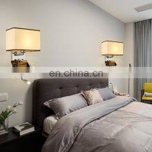 Hotel Style Fabric Wall Lamp Creative Bedroom Led Hotel Bedside Lamp Simple USB Interface Charging Wall Lamp thumbnail-4