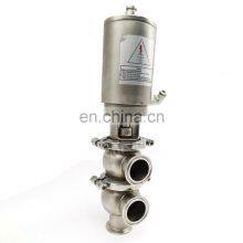 Food Grade Stainless Steel Sanitary Sansun Pneumatic Manual Reversing Divert Valve With Weld Ends thumbnail-3