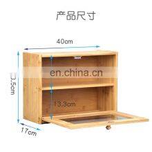 Customization Kitchen Multifunction Natural Bamboo Fiber Bread Storage Box Pantry Organizer Home Storage & Organization thumbnail-3