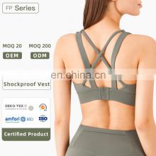 Wholesale Yoga Sports Bra With Adjustable Seamless Buckle Cross Back Gym High Impact Sexy Sports Clothing