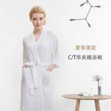 European Size Waffle Bathrobe，Summer Short Style ,SPA Bathrobe/OEM(KW1151M) thumbnail-3