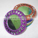 Rajasthani Indian Traditional Pocket Mini Mirror Purse Makeup Mirror thumbnail-3