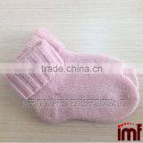 Baby Booties 100% Cashmere Light Pink Jersey Stitch
