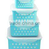 Useful Square Shape Plastic Storage Container Bpa Free Polka Dot Custom Color thumbnail-2