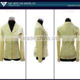 2016 Ladies' Plain T-shirts OEM Service Lapel Collar Casual Suit Design Custom Shirts thumbnail-4