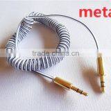 Wholesale Audio /DC3.5MM Transparent Spring Cable With Metal Connector