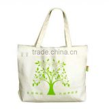 fashion natural canvas tote bags with pockets inside
