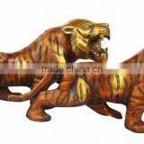 Brass Roaring Tiger Pair 7"