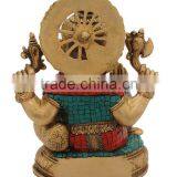 Sitting Ganesha With Couch on One Side 13" thumbnail-3