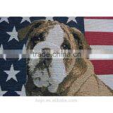 Square High Quality American American Flag and Dog Pattern Cotton Material Back Cushion Hand-make Pillow Hand Bagtable Cloth on thumbnail-2