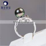 Ring With a Pearl of Crown Shape Cute Design Black Tahitian Pearl thumbnail-4