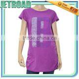 Women's Hip Long Blouse Cap Sleeves Ruffled Side Seam Designs for Fat Women thumbnail-5