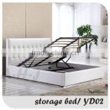 Modern Style Pu Gas Lift Storage Bed In White Color YD02                        
                                                Quality Choice