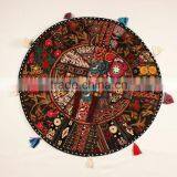 Indian Traditional Meditation Pillows Round Cushion Ethnic Decorative Pillow Patchwork Pillows thumbnail-1