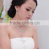 2016 Fashion Alloy Silver Plated Rhinestone Tiara Crown,Necklace,Earring Bridal Wedding Jewelry Set thumbnail-5