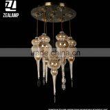 Turkish Hand Blown Glass Round 7 Lights Chandelier Noble Flush Mounted Ceiling Lamp Romantic Hotel Bar Ceiling Lamp thumbnail-1