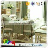 New Designed Christmas Style Linen Cotton Material Jacquard Tablecloth Fabric Light Green thumbnail-4