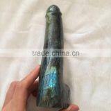 Hand Carved Natural Rock Polished Labradorite Crystal Dildo thumbnail-1