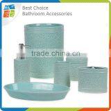 Solid Embossed Ceramic Bathroom Accessory Set thumbnail-1