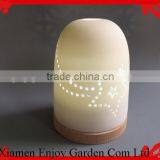 Antique Decorative Ceramic Candle Holder With Wood Base