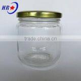 Round Honey Glass Jar With Golden Lid