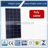 Hilight Poly 12v Best Price Power 100w Solar Panel 100w With TUV IEC CE CEC INMETRO ISO Certificates