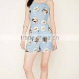 Pets Printing Pattern Casual Beach Shorts Jumpsuit Rompers For Lady thumbnail-6